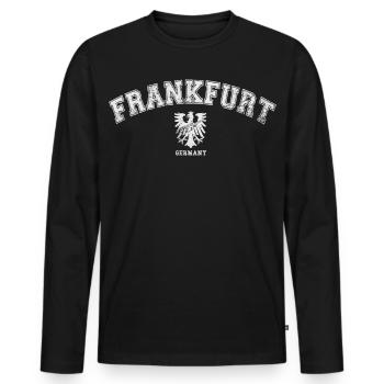Francfort Allemagne - T-shirt manches longues Premium bio Homme - noir - Devant - Nico (187cm)