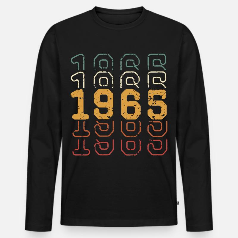 1965 - Männer Premium Bio Langarmshirt - Schwarz
