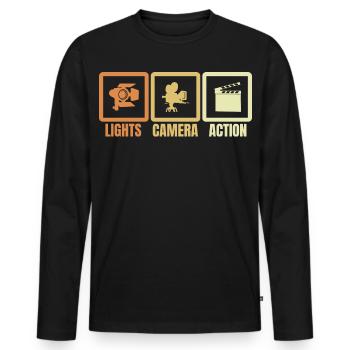 Filmregisseur - Männer Premium Bio Langarmshirt - Schwarz - Vorne - Nico (187cm)