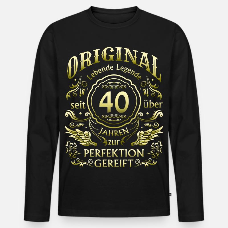 40 Jahre Gereift - Männer Premium Bio Langarmshirt - Schwarz
