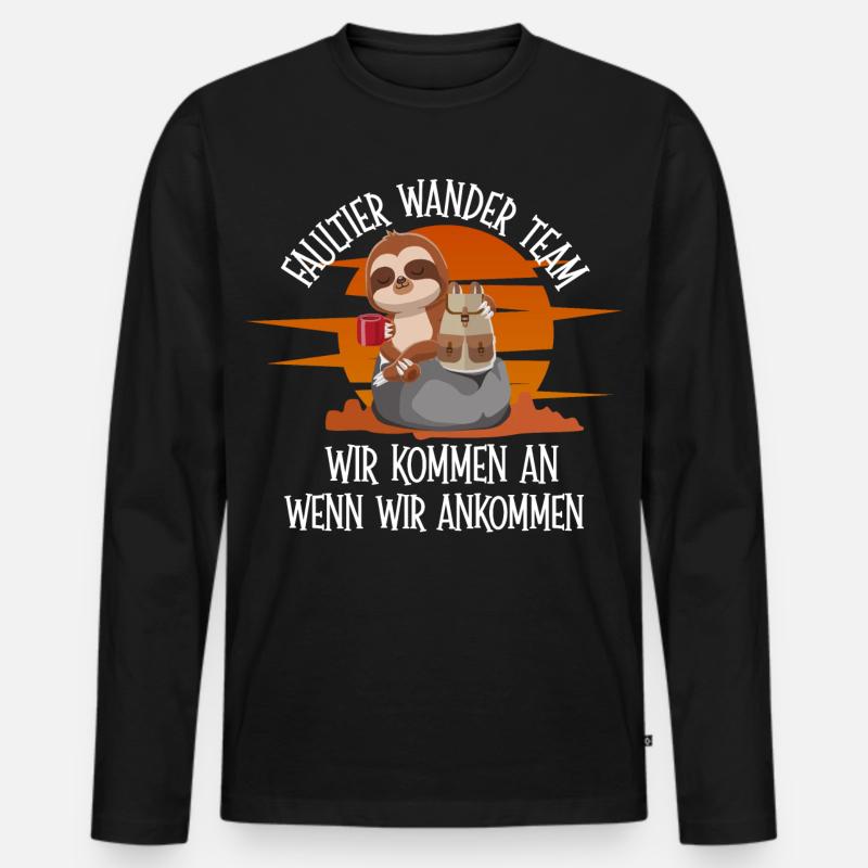 Häschentier Wanderteam Motiv - Männer Premium Bio Langarmshirt - Schwarz