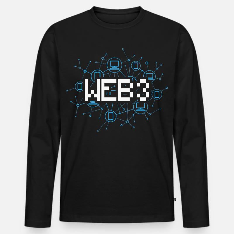 Web3 - Männer Premium Bio Langarmshirt - Schwarz