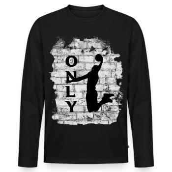 BASKET-BALL - T-shirt manches longues Premium bio Homme - noir - Devant - Nico (187cm)