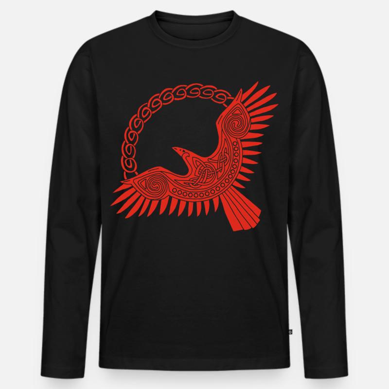 roter wikingeradler - Männer Premium Bio Langarmshirt - Schwarz