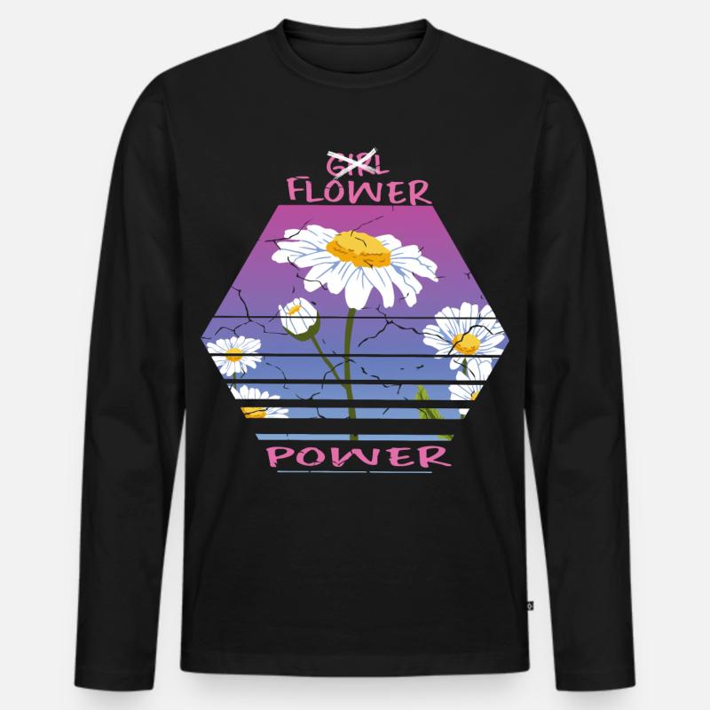 Sonnenblumen - Männer Premium Bio Langarmshirt - Schwarz