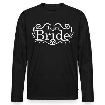 Team Bride - Männer Premium Bio Langarmshirt - Schwarz - Vorne - Nico (187cm)