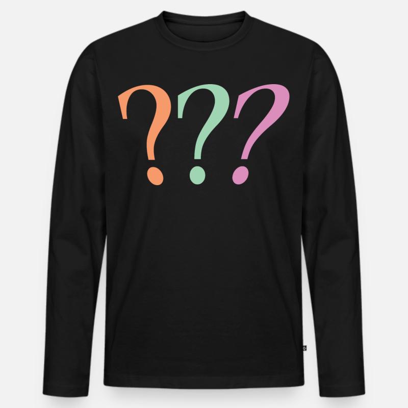 Fragezeichen - Männer Premium Bio Langarmshirt - Schwarz