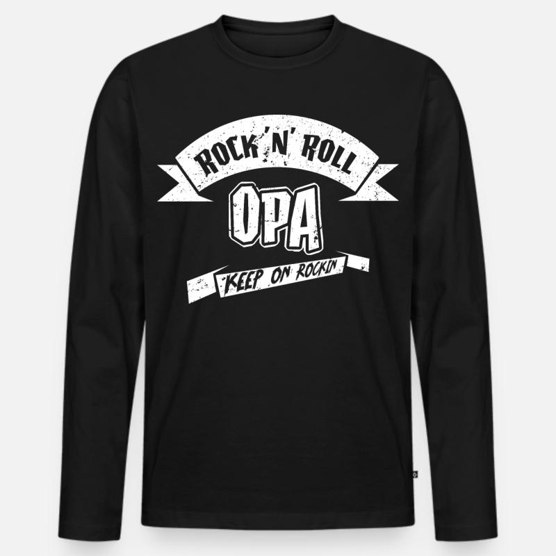 coolster Opa - Männer Premium Bio Langarmshirt - Schwarz