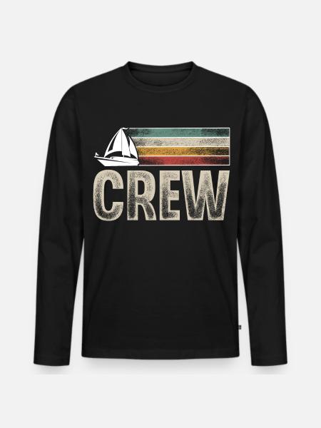 Segeln Segler Segelboot Crew - Männer Premium Bio Langarmshirt - Schwarz