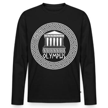Die Domäne der Götter (weiß) - Männer Premium Bio Langarmshirt - Schwarz - Vorne - Nico (187cm)