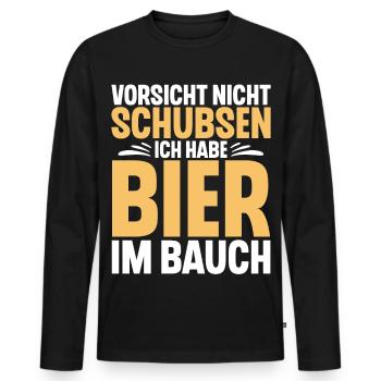 Bier Spruch Lustig Saufen - Männer Premium Bio Langarmshirt - Schwarz - Vorne - Nico (187cm)