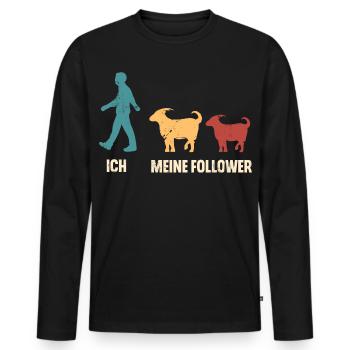 Ich Und Meine Follower Ziegen Ziege - Männer Premium Bio Langarmshirt - Schwarz - Vorne - Nico (187cm)