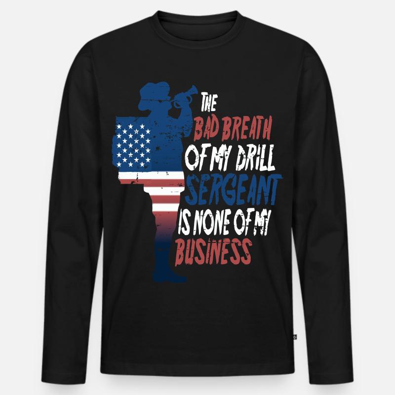 Drill Sergeant - Männer Premium Bio Langarmshirt - Schwarz