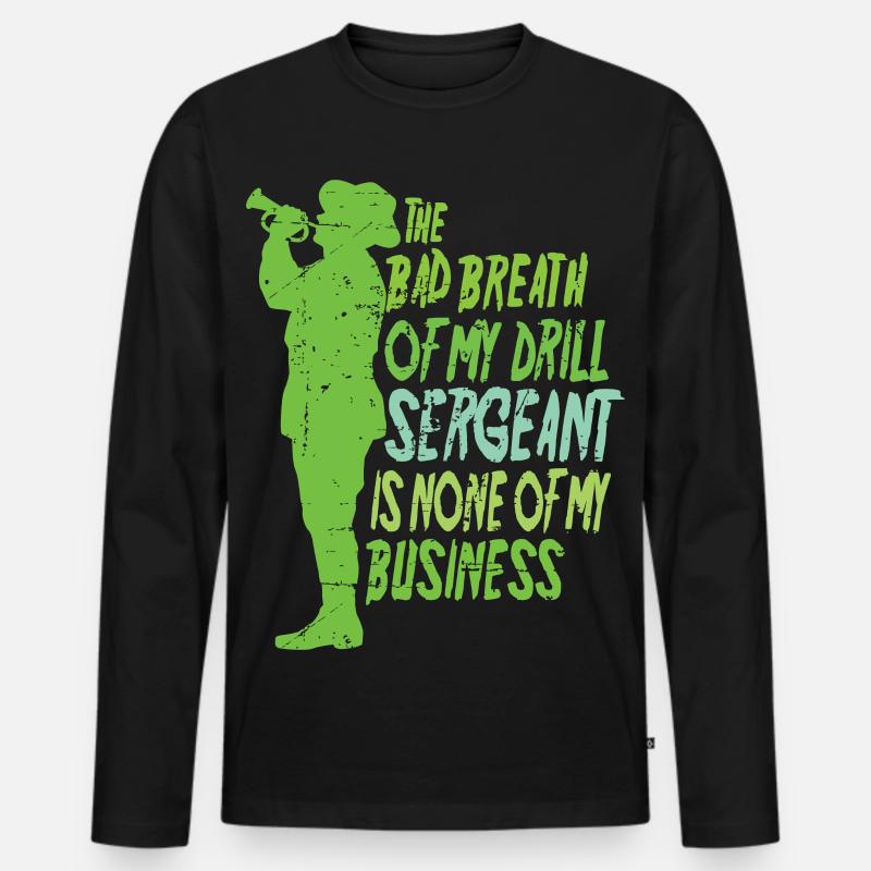 Drill Sergeant - Männer Premium Bio Langarmshirt - Schwarz