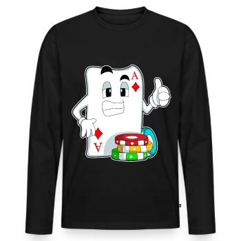 Poker Pokerchips Pokerkarten - Männer Premium Bio Langarmshirt - Schwarz - Vorne - Nico (187cm)