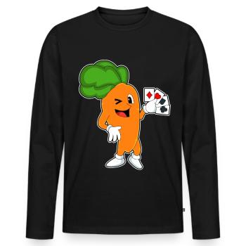 Karotte Poker Pokerkarten - Männer Premium Bio Langarmshirt - Schwarz - Vorne - Nico (187cm)