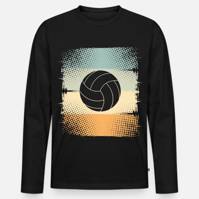 Volleyball - Männer Premium Bio Langarmshirt - Schwarz