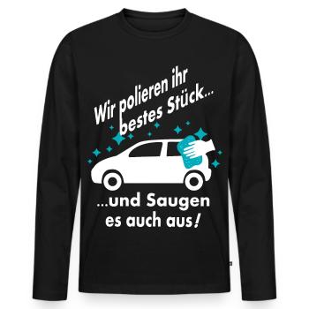 Auto Wäsche - Männer Premium Bio Langarmshirt - Schwarz - Vorne - Nico (187cm)