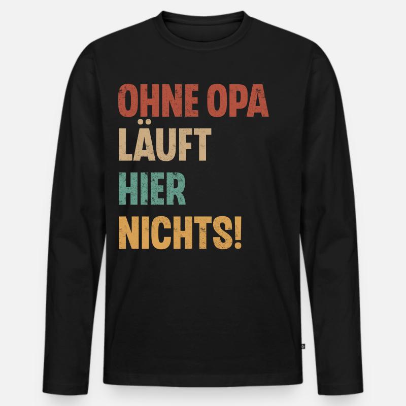 Opa - Männer Premium Bio Langarmshirt - Schwarz