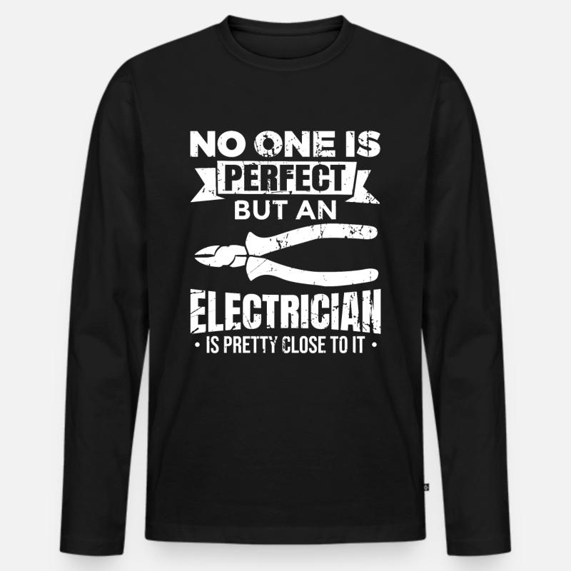 Elektroingenieur Witz - Männer Premium Bio Langarmshirt - Schwarz