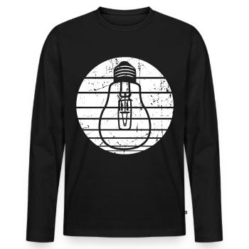 Lamp - Men's Premium Organic Long Sleeve Shirt - black - Front - Nico (187cm)