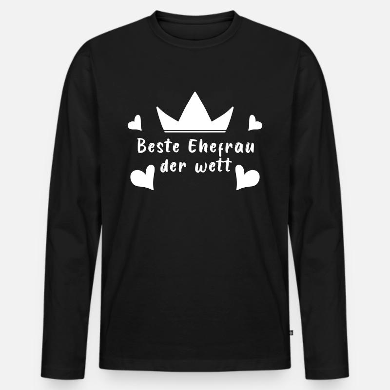 Beste Ehefrau der Welt - Männer Premium Bio Langarmshirt - Schwarz