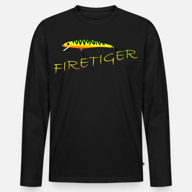 Firetiger - Männer Premium Bio Langarmshirt - Schwarz
