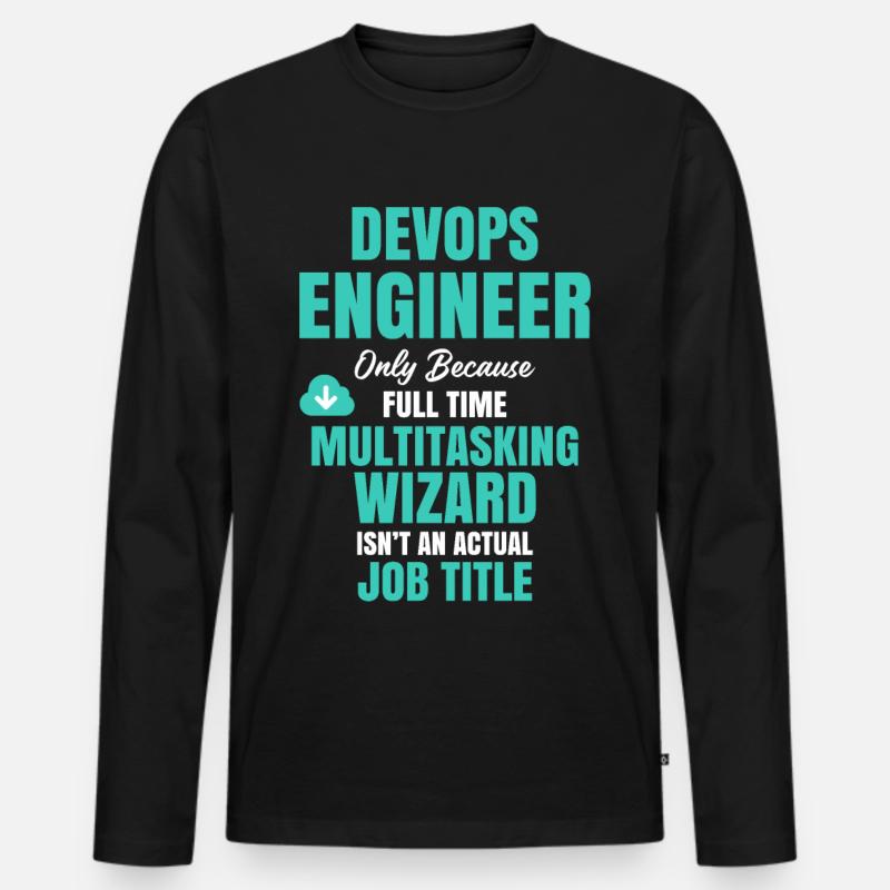 DevOps Engineer Multitasking-Assistent - Männer Premium Bio Langarmshirt - Schwarz