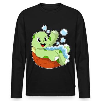 Turtle Bathing Bathtub - Men's Premium Organic Long Sleeve Shirt - black - Front - Nico (187cm)