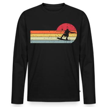 Wakeskate Wakeskating Wakeskater Wakeboard - Männer Premium Bio Langarmshirt - Schwarz - Vorne - Nico (187cm)