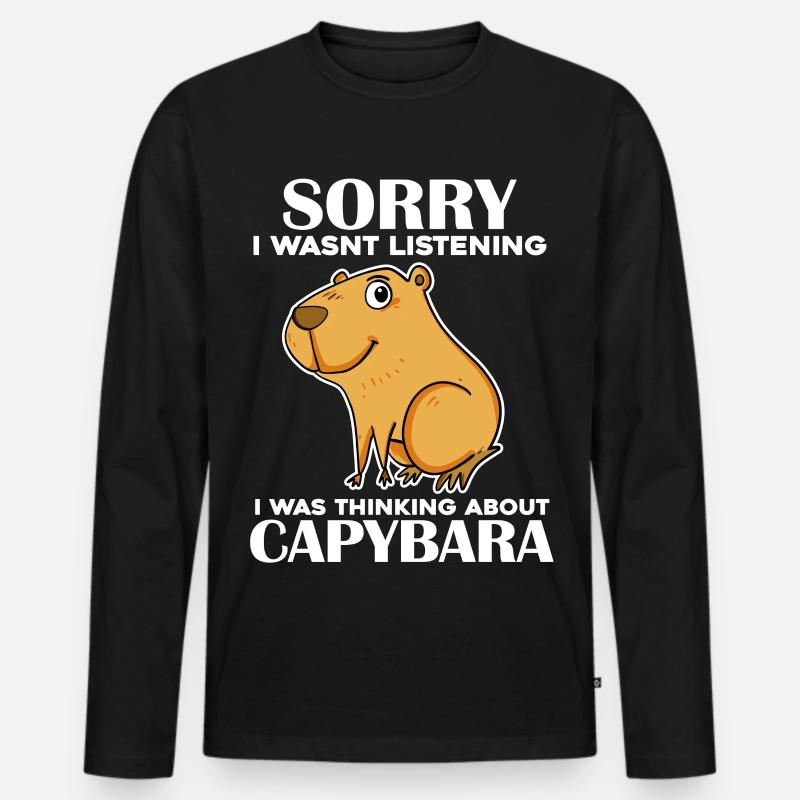 Capybara - Männer Premium Bio Langarmshirt - Schwarz