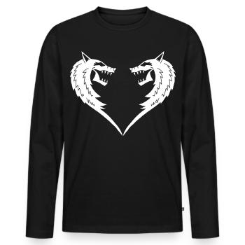 White Wolf Heart - Men's Premium Organic Long Sleeve Shirt - black - Front - Nico (187cm)