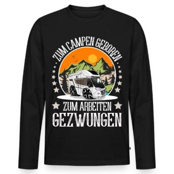 Camping Camper Campen - Männer Premium Bio Langarmshirt - Schwarz - Vorne - Nico (187cm)