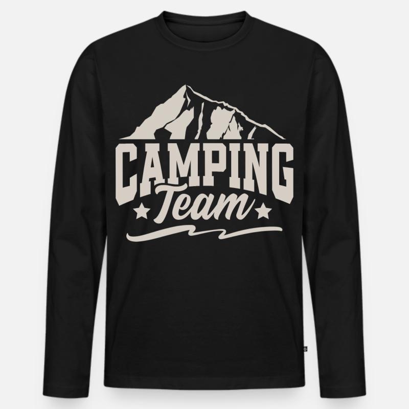 Camping Team Camper Campen - Männer Premium Bio Langarmshirt - Schwarz