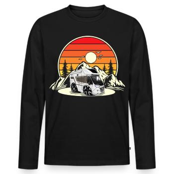 Camping Camper Campen - Männer Premium Bio Langarmshirt - Schwarz - Vorne - Nico (187cm)