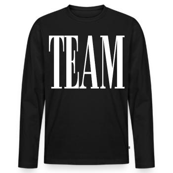 Team - Männer Premium Bio Langarmshirt - Schwarz - Vorne - Nico (187cm)