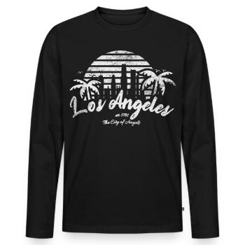 Los Angeles Sunset - Männer Premium Bio Langarmshirt - Schwarz - Vorne - Nico (187cm)