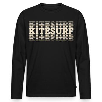 Kitesurfen Kitesurf Kitesurfer Kiteboard - Männer Premium Bio Langarmshirt - Schwarz - Vorne - Nico (187cm)