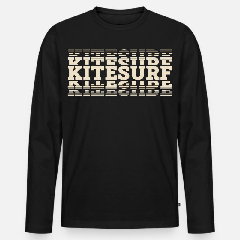 Kitesurfen Kitesurf Kitesurfer Kiteboard - Männer Premium Bio Langarmshirt - Schwarz