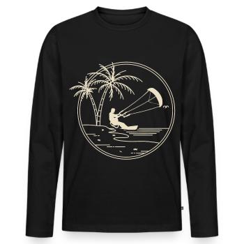 Kitesurfen Kitesurf Kitesurfer Kiteboard - Männer Premium Bio Langarmshirt - Schwarz - Vorne - Nico (187cm)