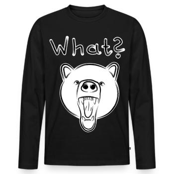 Grizzly Bear with WHAT? - bright - Men's Premium Organic Long Sleeve Shirt - black - Front - Nico (187cm)