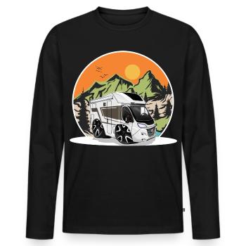 Camping Camper Campen - Männer Premium Bio Langarmshirt - Schwarz - Vorne - Nico (187cm)