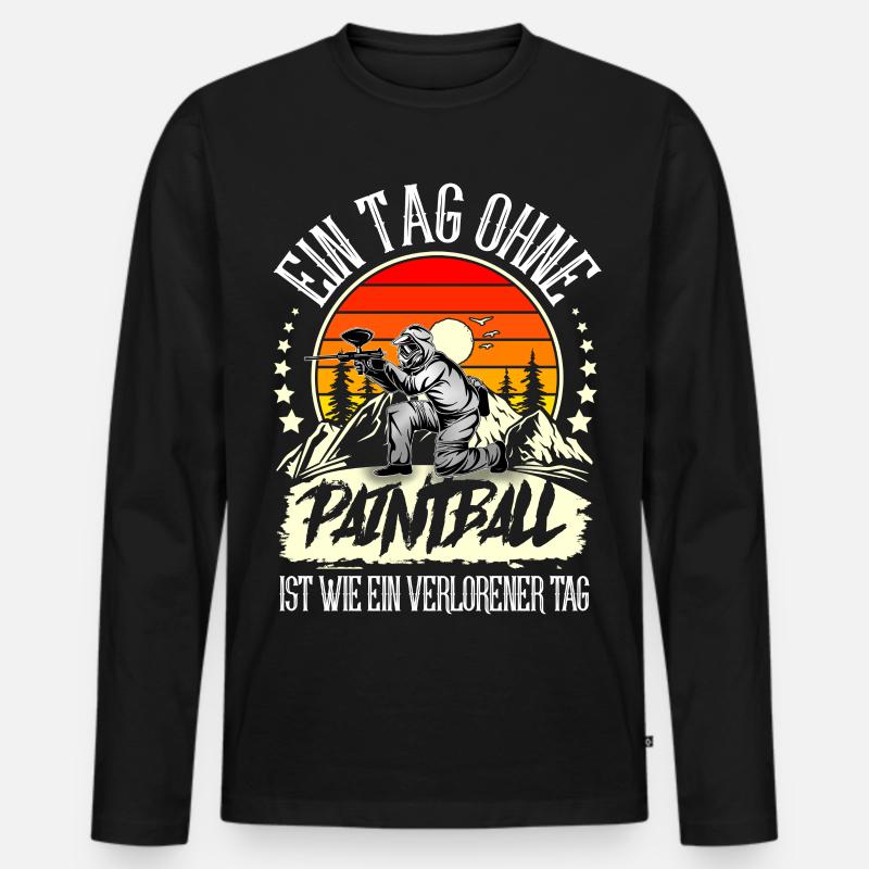 Paintball - Männer Premium Bio Langarmshirt - Schwarz