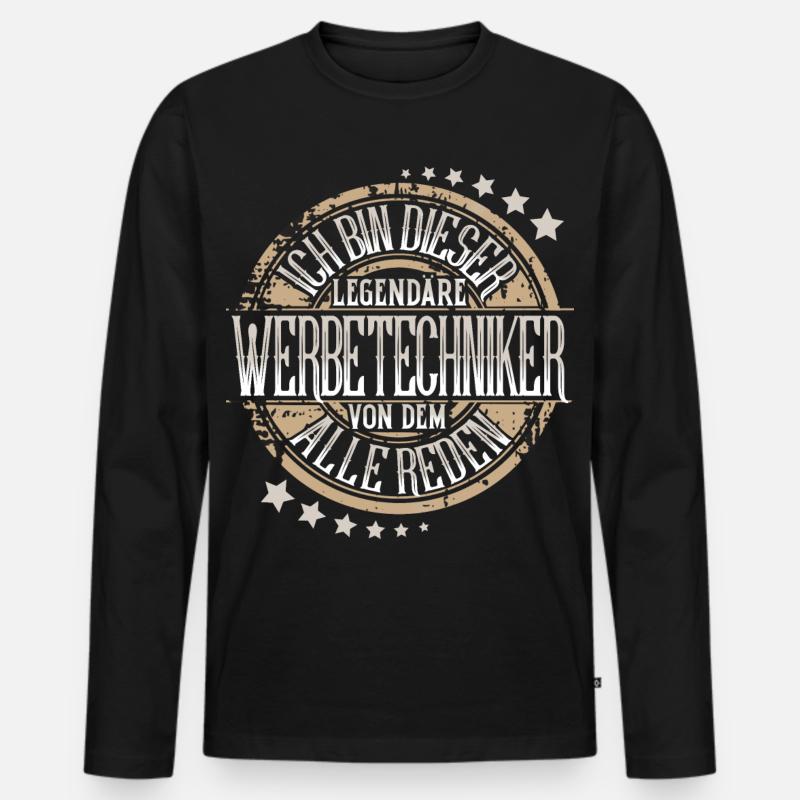 Werbetechniker - Männer Premium Bio Langarmshirt - Schwarz