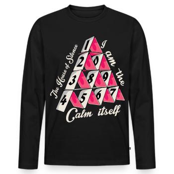 Das Kartenhaus der Stille - Männer Premium Bio Langarmshirt - Schwarz - Vorne - Nico (187cm)