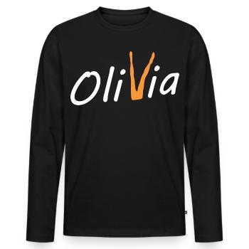 Olivia Bein - T-shirt manches longues Premium bio Homme - noir - Devant - Nico (187cm)