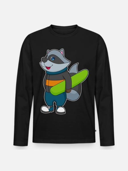 Snowboardeur Raton Snowboard - T-shirt manches longues Premium bio Homme - noir