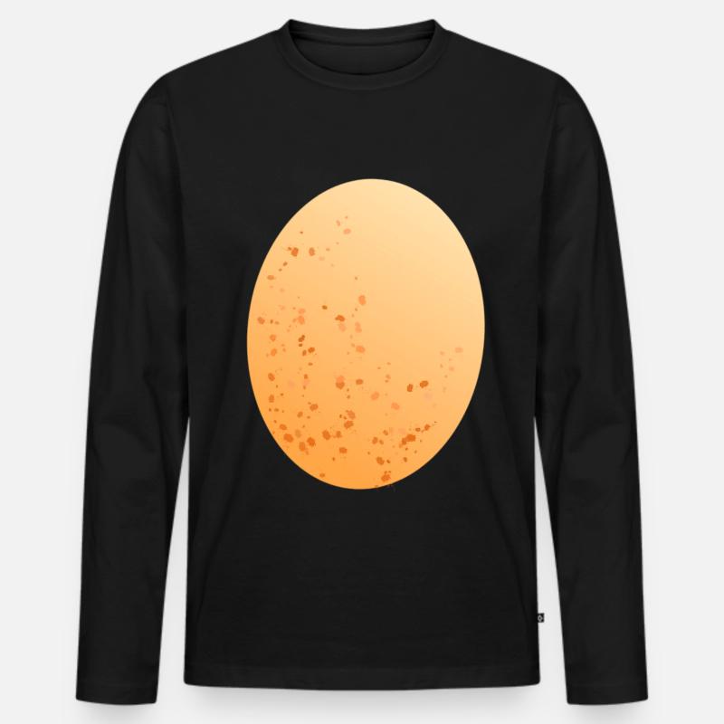 Ei Hühnerei - Männer Premium Bio Langarmshirt - Schwarz