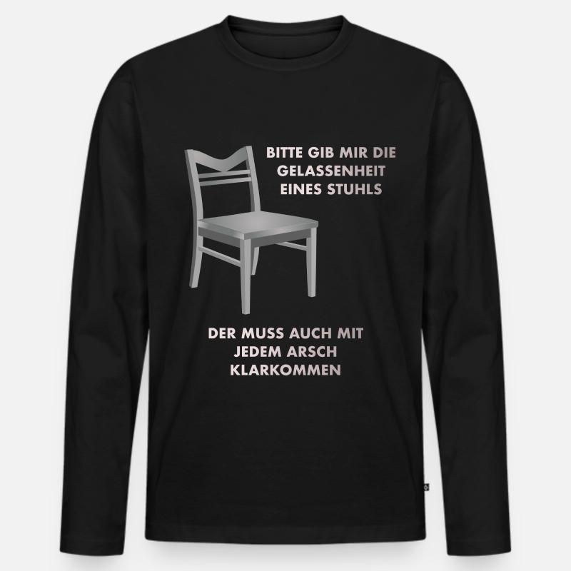 Gelassenheit eines Stuhls - Männer Premium Bio Langarmshirt - Schwarz