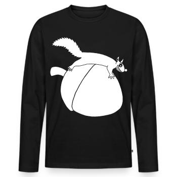 Das Eichhörnchen gegen die Eichel (weiß) - Männer Premium Bio Langarmshirt - Schwarz - Vorne - Nico (187cm)